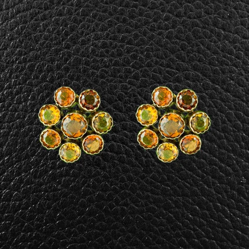 Gold Earrings-Citrine Estate Earrings