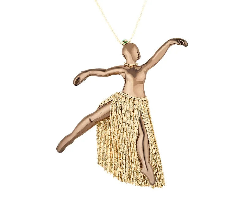 Necklaces for Kids -Daniela Coaro Dancing Ballerina Pendant Necklace in 14K