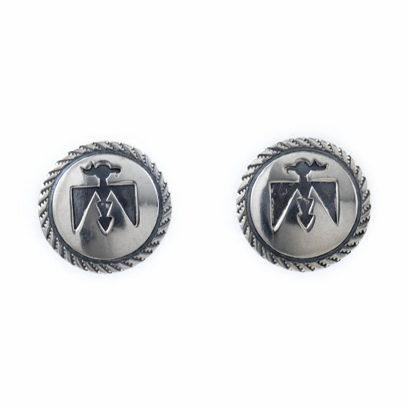 Large Dangle Earrings-Thunderbird Navajo Overlay Earrings