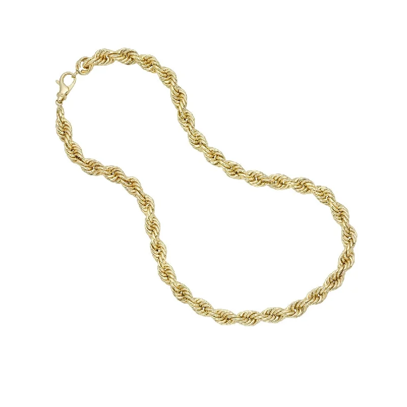 Modern Chain Necklaces -14K Yellow Gold 26 inch Large Rope Biggie Chain Necklace with Lobster Clasp RC2788-26