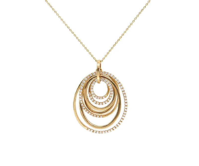 Necklaces for Women -New 0.59ctw Diamond Swirling Layered Pendant Necklace in 18K