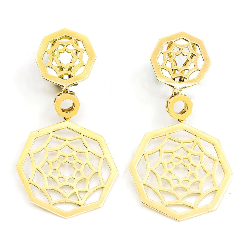 Personalized Silver Earrings-Double Octagonal Gold Earrings