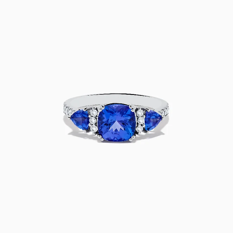 Classic diamond rings-Nahla Siri 14K White Gold Tanzanite and Diamond Ring