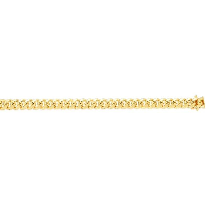 Silver Chain Necklaces -14kt Gold 24" Yellow Finish New Miami Cuban Necklace with Box Clasp NMC250-24