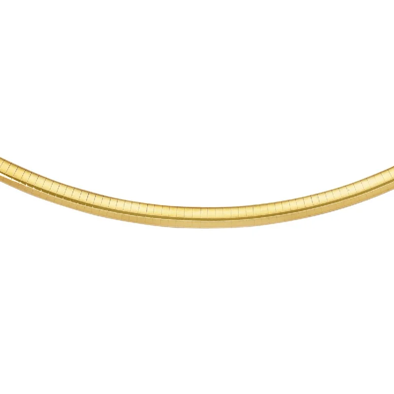 Chain Necklaces -14kt 20" Yellow Gold Diamond Cut Classic Omega Necklace with Box Catch OMD6-20