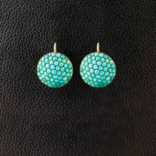 Multi-Strand Dangle Earrings-Turquoise Bead Estate Earrings