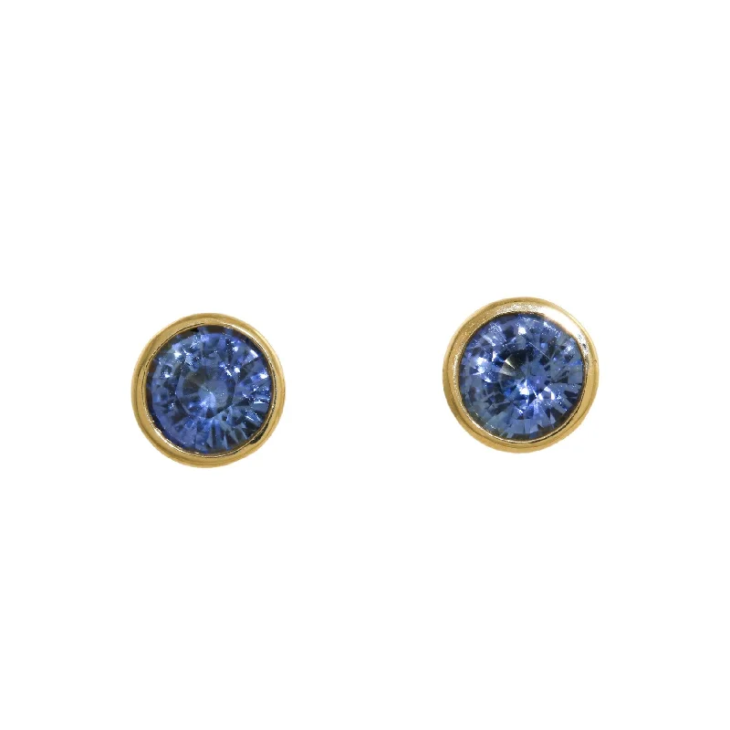 Diamond Earrings For Women-Cornflower Sapphire Studs in 18k