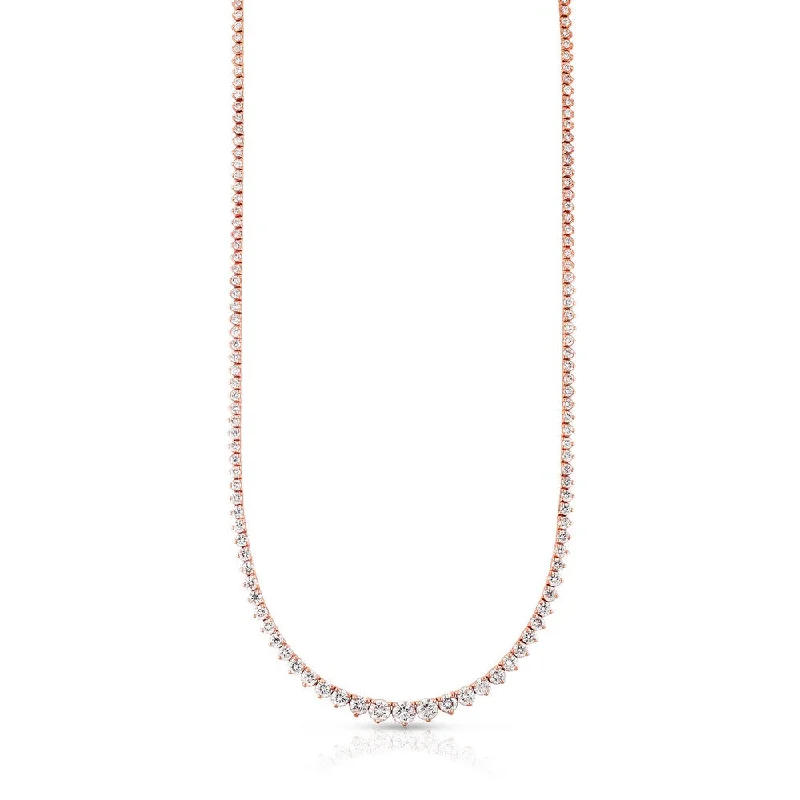 Cross Pendant Necklaces -14K Rose Gold Diamond Necklace by Eloquence Z00123272