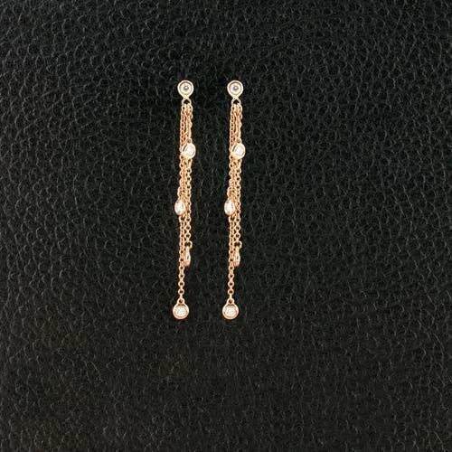 Designer Earrings-Diamonds on Chains Earrings