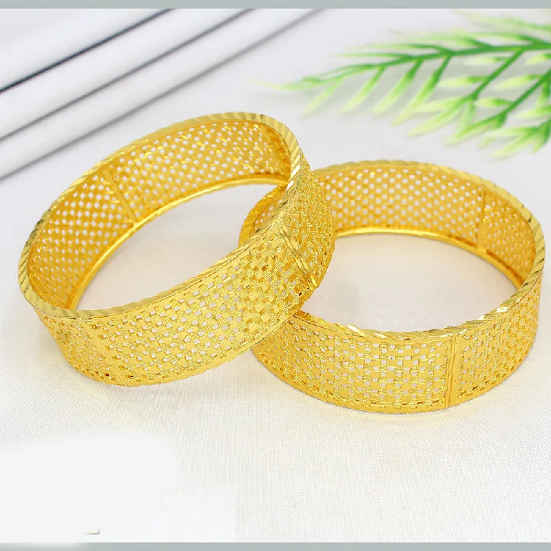 Designer Bangles With High Quality-Darshana Jewels Forming Gold Bangle Set