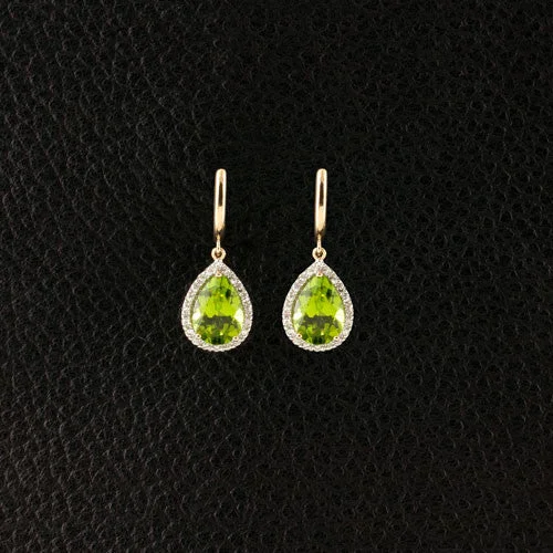 Opal Earrings-Peridot & Diamond Dangle Earrings