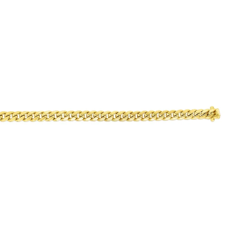 Ruby Necklaces -14kt Gold 26" Yellow Finish New Hollow Miami Cuban Necklace with Box Clasp NHMC300-26