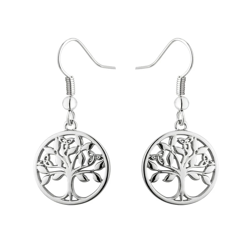 Rainbow Earrings-Tree Of Life Drop Earrings