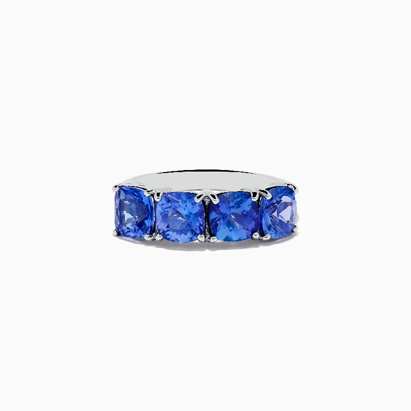 Rings with engraved names-Nahla Siri 925 Silver Tanzanite Ring