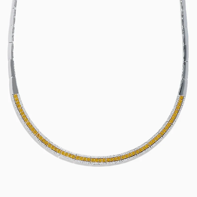 Custom Design Necklaces -Canare 14K Two Tone Gold White and Yellow Diamond Necklace