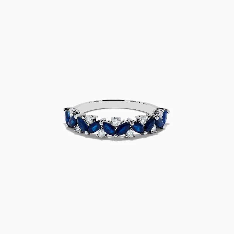 Stackable rings-14K White Gold Sapphire and Diamond Ring