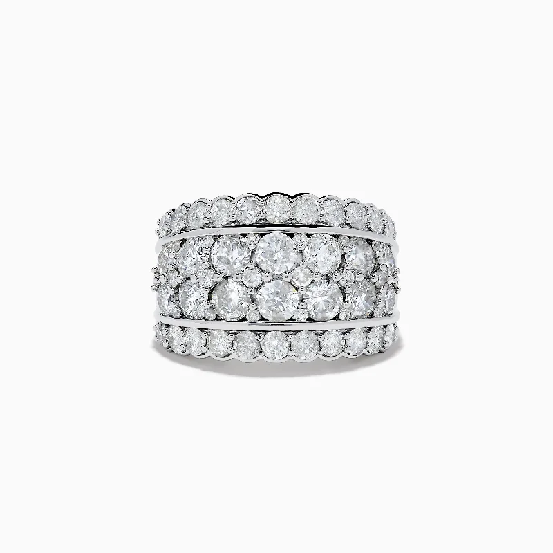 Cheap rings for men-Pave Classica 14K White Gold Diamond Statement Ring 4.84 TCW