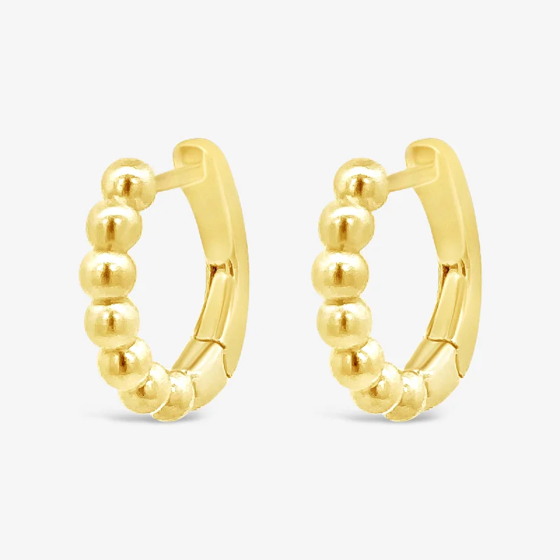 Cute Earrings For Women-1/2 Way Bead Style Huggie Earrings