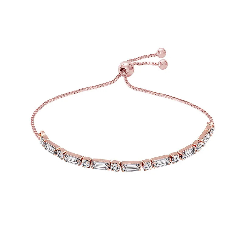 Bangles For Kids With Cute Designs-Etnico Rose Gold-Plated Pull Chain Bracelet (Women) - ADB168RG