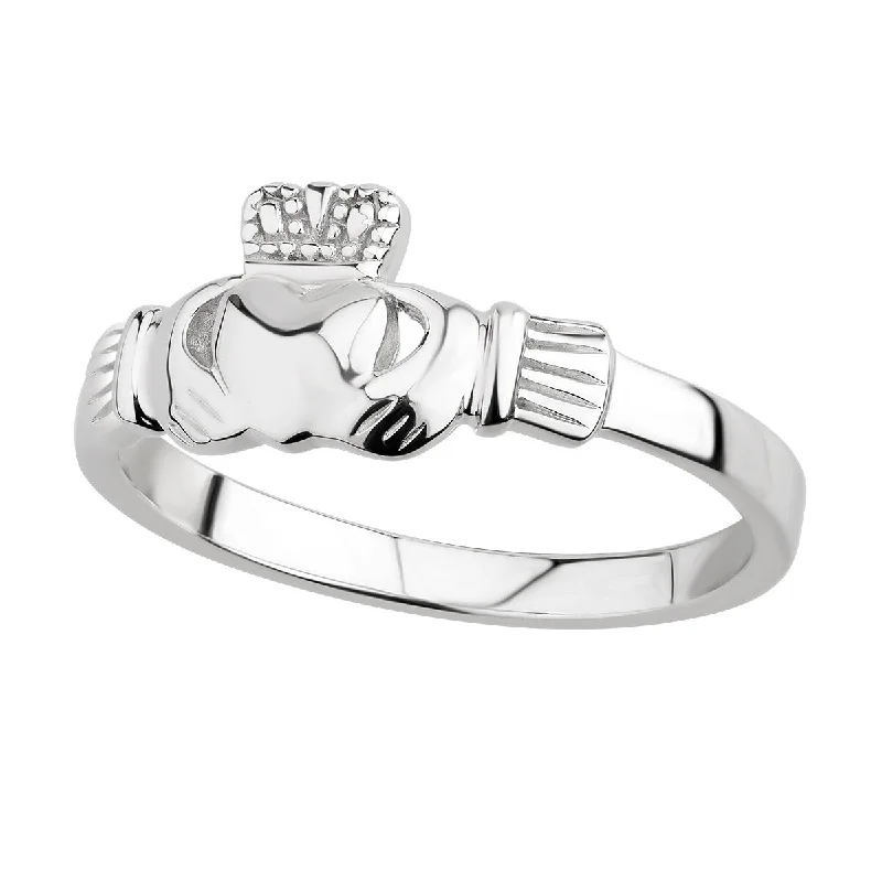 Unique engagement rings for men-Sterling Silver Claddagh Ring