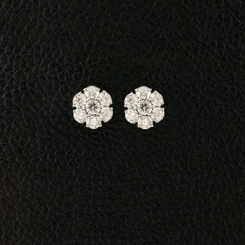 Handcrafted Earrings-Diamond Cluster Earrings