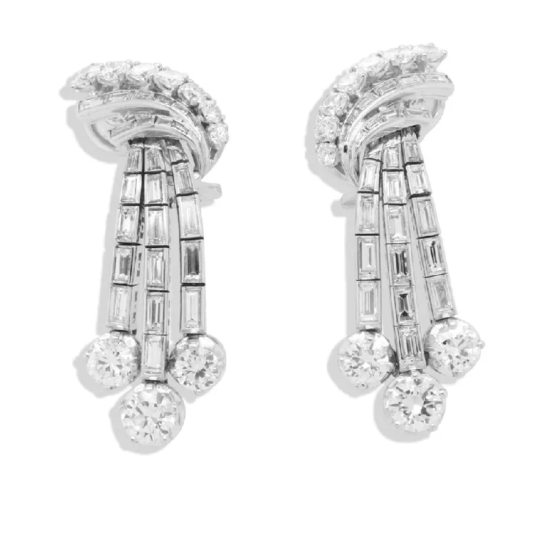 Classic Gold Earrings-Platinum Diamond Earrings