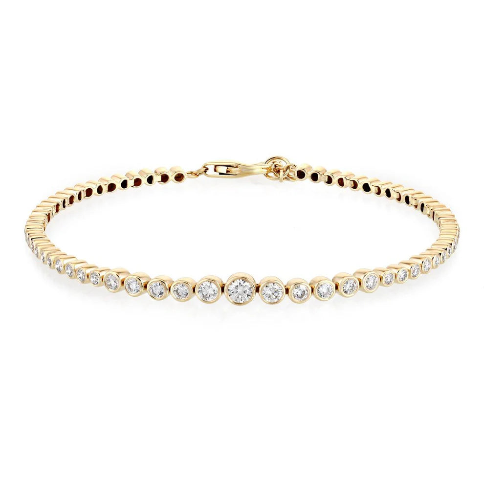 Women's Tennis Bracelets With Diamonds-Bezel Set Graduated Diamond Bracelet