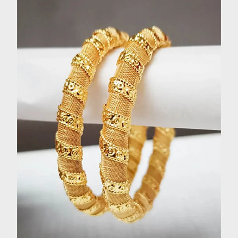 Simple Bridal Bangles For Weddings-Darshana Jewels Bangles Gold Plated Metal Bangles