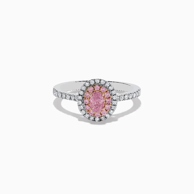 Cheap engagement rings-18K Two Tone Gold White and GIA Certified Pink Diamond Ring