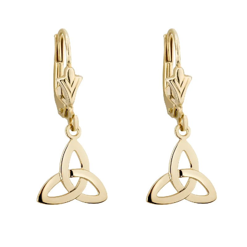 Bohemian Drop Earrings-18K Gold Trinity Knot Drop Earrings