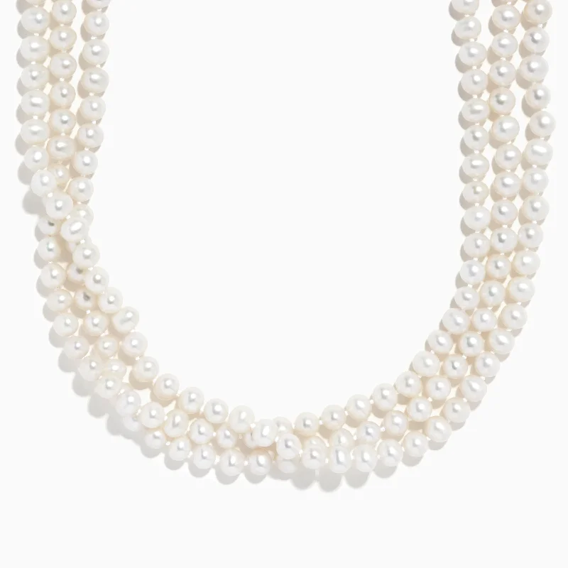 3D Necklaces -Cultured Fresh Water Pearl String Necklace