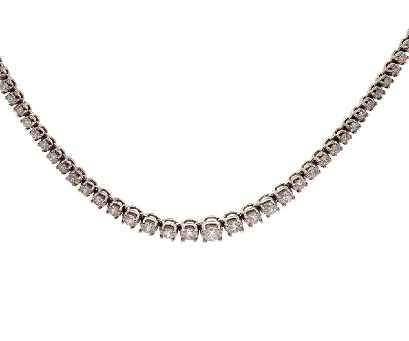 Chunky Necklaces -5.25ctw Round Diamond Graduated Tennis Necklace in 14K