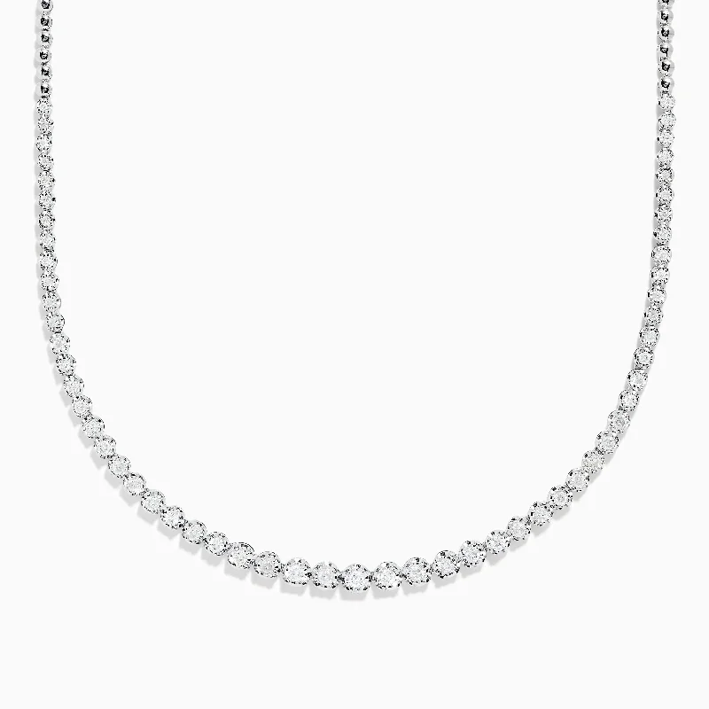 Jewelry Necklaces -925 Sterling Silver 16" Graduated Diamond Necklace