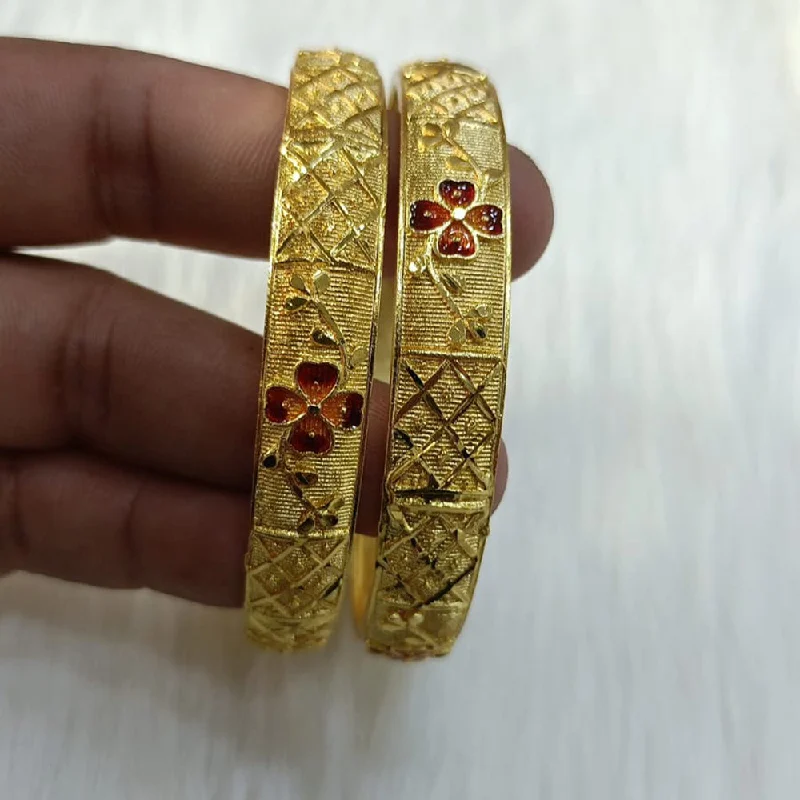 Wedding Bangles For Bridal Party-Shreenath Sales Gold Plated Meenakari Bangles Set