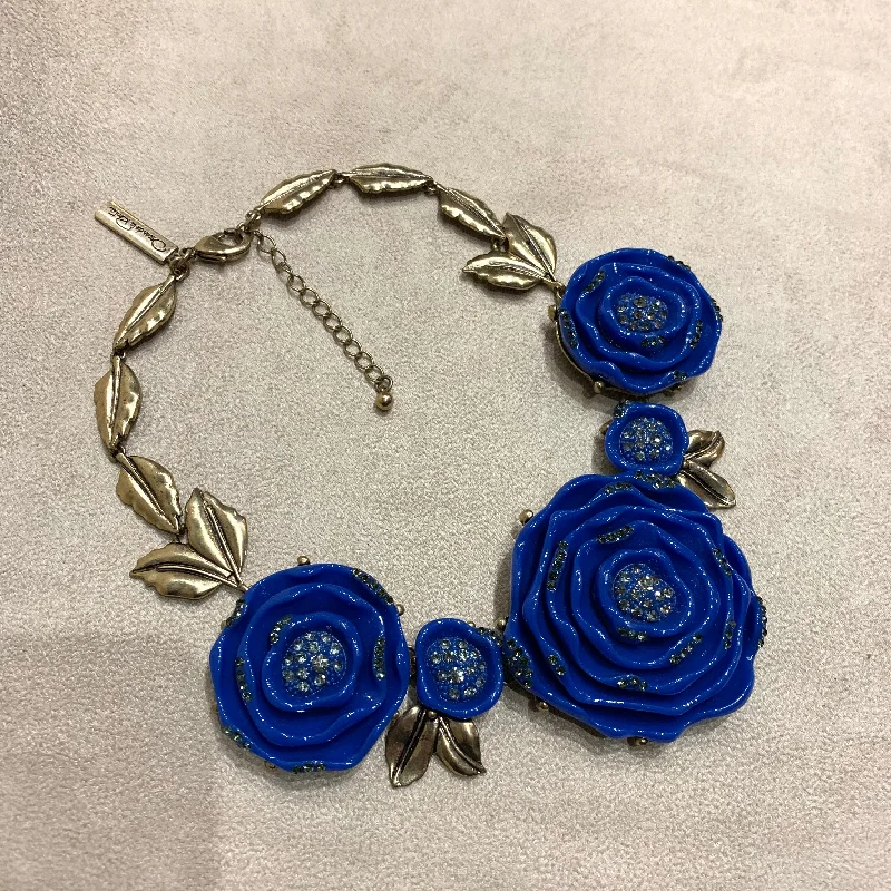 Love Necklaces -Blue Oscar De La Renta Statement Necklace