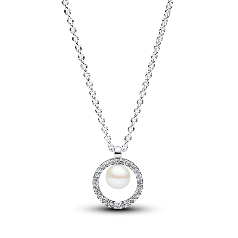 Love Letter Necklaces -Treated Freshwater Cultured Pearl & Pavé Collier Necklace