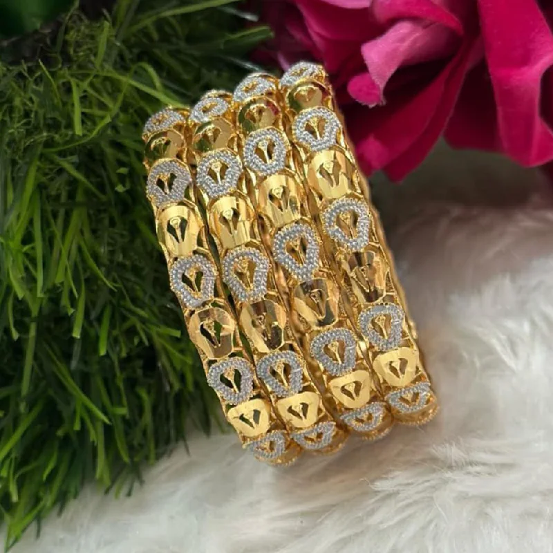 Trendy Bangles With Colors-Shreenath Sales 2Tone Plated Bangles Set