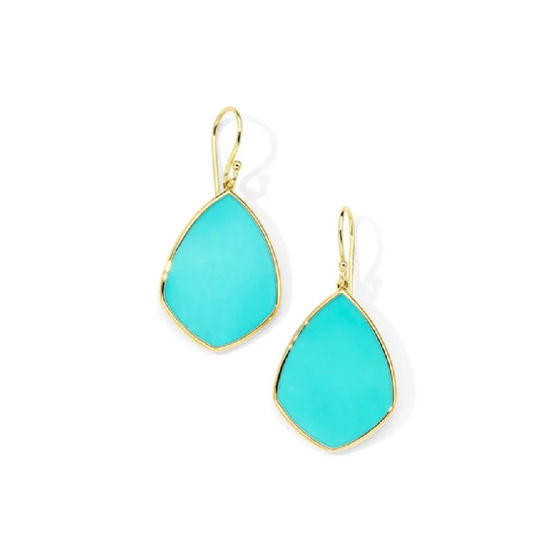 Custom Hoop Earrings-Ippolita 18k Yellow Gold Turquoise Rock Candy Medium Drop Earrings