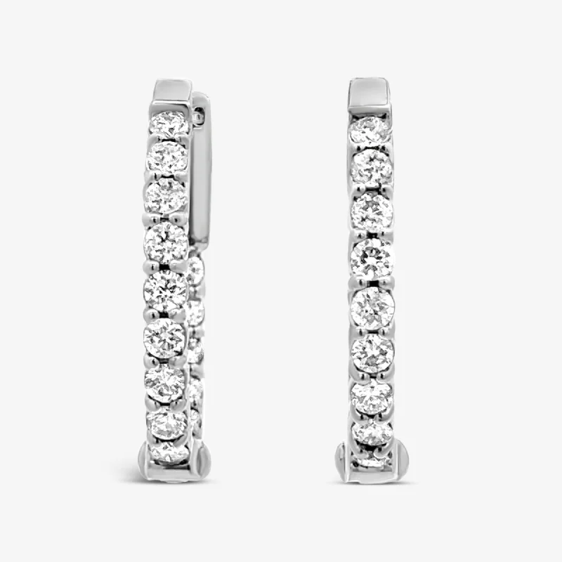 Crystal Hoop Earrings-Oval 0.75" Eternity 0.90CT Hoop Earrings