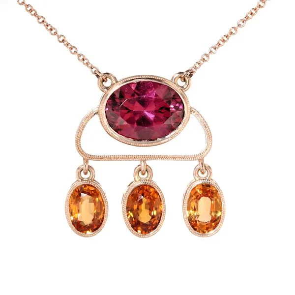 Crown Necklaces -Rose Gold Garnet Necklace