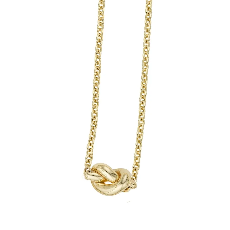 Monogram Gold Necklaces -14K Yellow Gold 18" Amore Knot Necklace with Extender RC5591-18