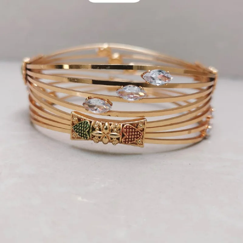 Bangles For Everyday Office Wear-Shreenath Sales Gold Plated Crystal Stone Bangle