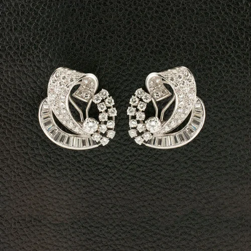 Unique Stud Earrings Set-Diamond Estate Earrings