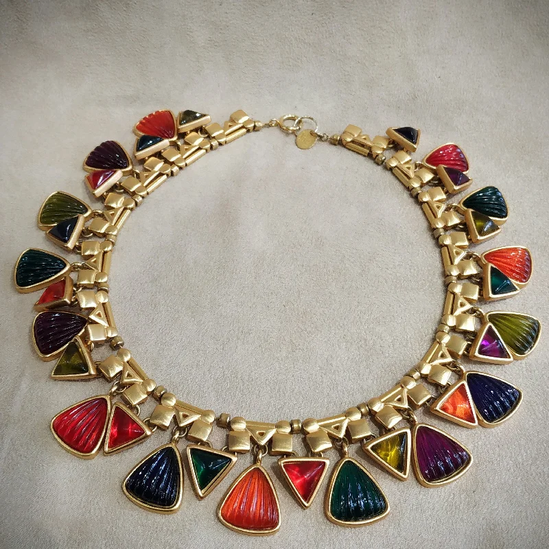 Bridal Jewelry Necklaces -Anne Klein Statement Glass Statement Multicoloured Necklace