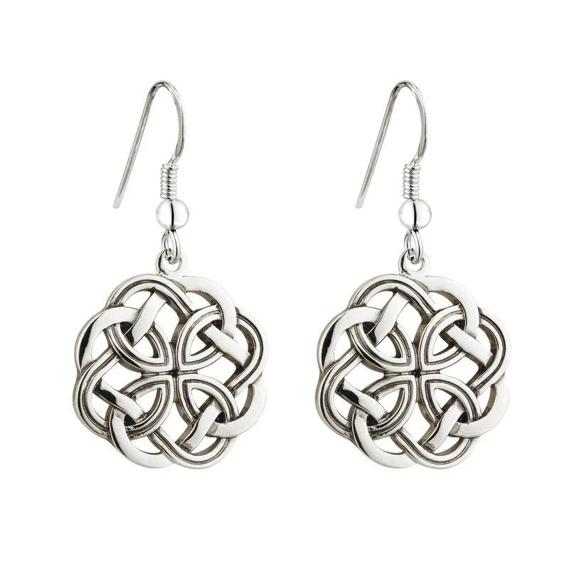 Cute Hoop Earrings-Celtic Knot Drop Earrings