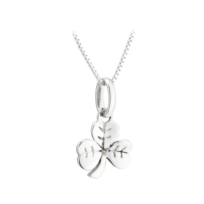 Coin Necklaces -Sterling Silver Shamrock Pendant