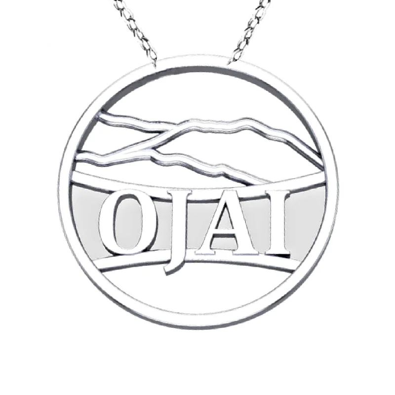 Custom Nameplate Pendant Necklaces -Ojai Mountains Necklace