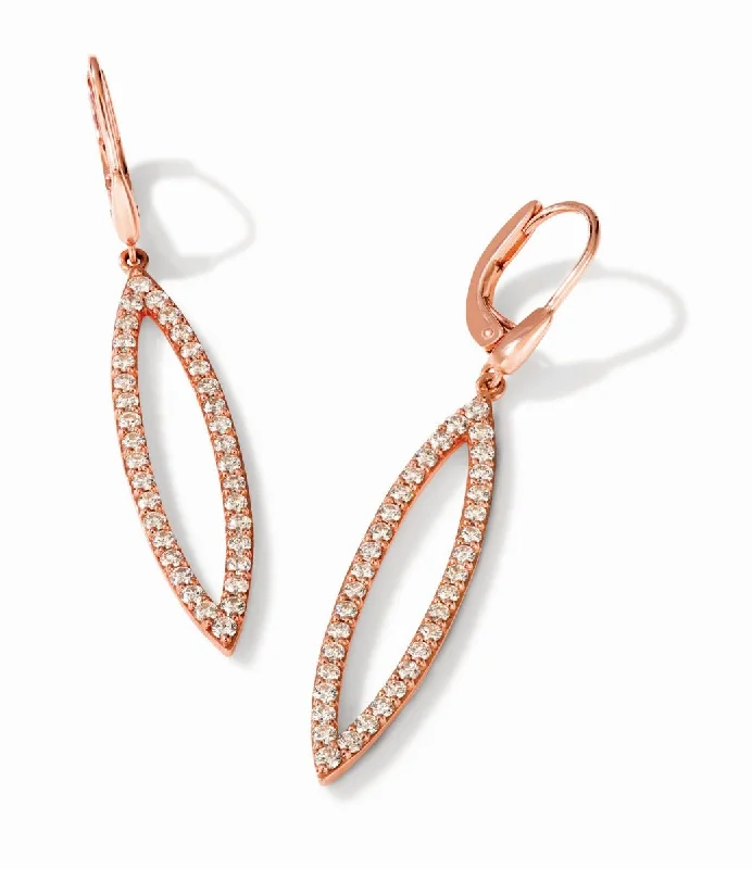 Handmade Hoop Earrings For Wedding-Le Vian Creme Brulee® Diamond Earrings in 14K Strawberry Gold® WJKC 6