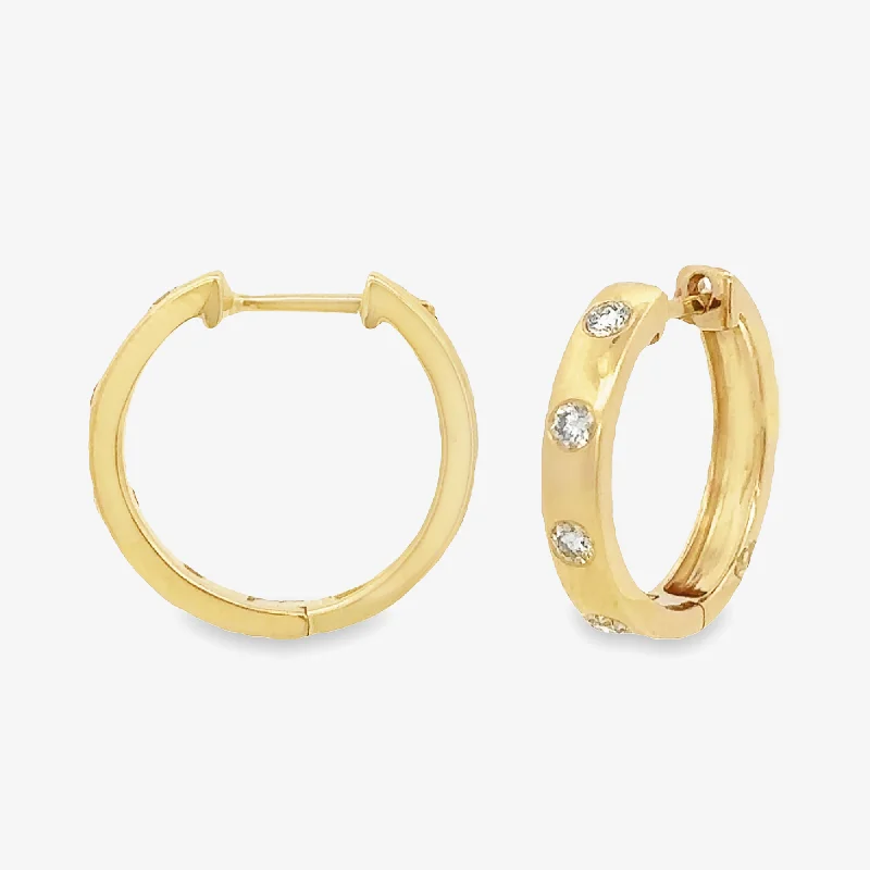 Gold Dangle Earrings-8 Burnished Set Hoop Earrings