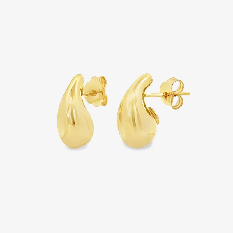 Zirconia Earrings-XSmall Puffed Paint Drop Earrings